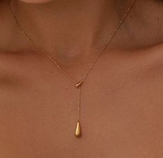 18K Gold Teardrop Lariat Necklace Simple Necklace Minimalist Necklace Everyday Necklace Drop Necklace Gift for Her - Etsy Gold Minimalist Drop Necklace, Minimalist Gold Drop Necklace For Everyday, Elegant Gold Jewel Drop Necklace, Minimalist Gold Plated Drop Necklace For Gift, Minimalist Gold Plated Drop Necklace Gift, Curated Piercings, Minimalist Gold Jewelry, Long Drop Necklace, Simple Gold Necklace