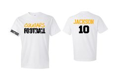 Football Dad Shirt | Short Sleeve T-shirt | Customize your team & colors PLEASE READ BEFORE ORDERING WE CANNOT RUSH ORDERS OR CREATE NEW DESIGNS DURING PEAK SEASON AUG - MAY. IF YOU NEED TO CANCEL PLEASE DO SO WITHIN 24HRS Please read full description before ordering we cannot be responsible for mistakes made by not reading the full description. ORDERING INSTRUCTIONS: 1. Select your Garment Size/Color Each size must be selected separately. Please do NOT leave a list of sizes in the notes. Th School Spirit T-shirt With Sublimation Print For Sports Events, Collegiate T-shirt With Sublimation Print For Game Day, Team-colored Short Sleeve T-shirt For Game Day, Game Day T-shirt In Team Colors With Short Sleeves, Sports Team T-shirt For Fans, Collegiate T-shirt For Game Day With Sublimation Print, Collegiate T-shirt With Sublimation Print For Sports Events, Sporty White T-shirt For Fan Gear, Football Season Team Spirit T-shirt With Crew Neck