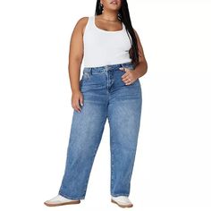 ELOQUII Plus Size The Loose Jean - Macy's 90s Street Style, Loose Jeans, Plus Size Jeans, Pick Up, In Store, Buy Online, Street Style, Plus Size, Free Shipping