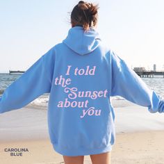 Lets Watch the Sunset Oversized Beach Hoodie Ocean Inspired Style Surfer Girl Aesthetic Coconut Girl Preppy Stuff VSCO Shirt Plus Size - Etsy Blue Hooded Beach Tops, Blue Hooded Tops For Beach, Blue Hooded Top For Beach, Blue Hooded Tops For The Beach, Cotton Hooded Top For Vacation, Hooded Cotton Top For Vacation, Cotton Relaxed Fit Hoodie For Vacation, Pink Cotton Sweatshirt For The Beach, Cotton Hoodie Tops For Vacation