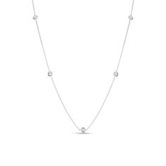 diamonds by the inch bezel set white gold necklace Bezel Set Necklace, Designers Jewelry Collection, Roberto Coin, White Gold Chains, Bezel Set Diamond, White Gold Necklaces, Station Necklace, Timeless Jewelry, Bezel Diamond