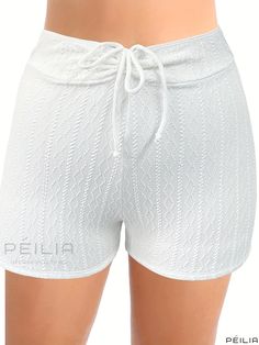 Peilia - Womens Plus Size Textured High Waisted Bikini Bottoms - Solid Color Casual Swimwear Shorts with Lace Up Front Casual Swimwear, Shorts With Lace, Plus Sized, Swimwear Shorts, Plus Size Casual, Olivia Mark, Gender Female, Lace Up, Lingerie