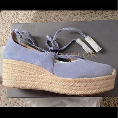 Gorgeous Light Blue Suede Espadrilles! The Leather Is Very Soft And Supple! Brand New In Box And Original Packaging. Blue Leather Espadrilles With Woven Sole, Blue Leather Espadrilles With Textured Sole, Blue Leather Espadrilles For Beach, Blue Leather Espadrilles For The Beach, Blue Leather Beach Espadrilles, Blue Leather Slip-on Espadrilles, Blue Leather Espadrilles With Round Toe, Blue Leather Round Toe Espadrilles, Blue Leather Closed Toe Espadrilles