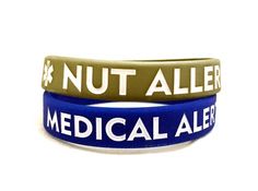 CLEARANCE! Youth/Small Adult Nut Allergy Silicone Bracelet (Lot of 2) Medical Sign, Nut Allergy, Interchangeable Bracelet, Stainless Bracelet, Medical Id Bracelets, Medic Alert Bracelets, Medical Bracelet, Awareness Bracelet, Medical Alert