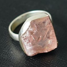 "Cyber Sale, Statement Ring, Raw Crystal Ring, Raw Gemstone Ring, Raw Dainty Ring, Christmas Sale, Birthday Gift, Gift For Mom, Anniversary Gift, New Year Gift, Gift For Wife, Gift For Her, Women's Jewelry, Gift for Girls, Everyday Jewelry, Gemstone Jewelry, Gemstone Ring, Sterling Silver Jewelry, Silver Ring, Healing Crystal Jewelry, Handmade Jewelry Natural Raw ROSE QUARTZ Sterling Silver 925 Ring. ROSE QUARTZ is in Raw form and it has a beautiful intense vivid color. DETAILS: - Gemstone: ROSE Rough Stone Ring, Healing Crystal Ring, Raw Crystal Ring, Raw Gemstone Ring, Raw Rose Quartz, Raw Stone Ring, Healing Crystal Jewelry, Rose Quartz Ring, Rose Quartz Gemstone