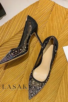 Lasaky - Elegant Netted Shimmer Embellished Single Sole Stiletto Heel Pumps featuring a Pointed Toe and Ultra-High Heel Mesh Heels, Dressing Style, Pumps Heels Stilettos, Super High Heels, Silver Heels, Heel Pumps, Stiletto Heel, Pumps Heels, Stiletto Heels