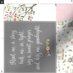 an image of the back side of a greeting card with flowers and birds on it