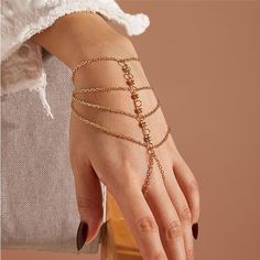 Gender:Women's; Quantity:1PC; Theme:Wedding,Birthday; Style:Personalized,Luxury,Cute,Elegant; Jewelry Type:Bracelet; Occasion:Date,Festival,Birthday,Holiday,Formal; Material:Alloy; Length of Bracelet:16; Design:Layered; Listing Date:05/03/2023 Hand Chain Jewelry, Finger Bracelets, Body Chains, Jewelry Bracelets Gold, Chain Bracelets, Fancy Jewellery, Hand Chain, Body Chain Jewelry, Hand Jewelry