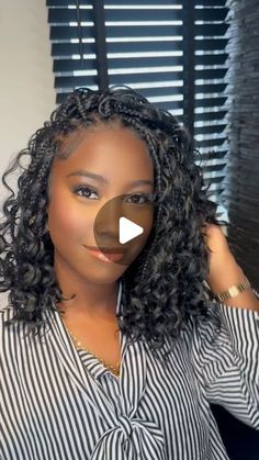 Water Wave Updo, Crochet Hair With Braids, Bob Style Braids For Black Women, Bob Boho Box Braids, Loose Ends Braids, Braids With Wavy Hair For Black Women, Short Boho Crochet Braids, Short Boho Goddess Braids, Curly Bob Braids Black Women