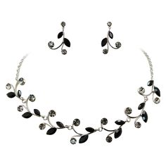 PRICES MAY VARY. Materials: Rhinestone crystals Color: Jet, black diamond Type: Necklace Earrings Set Zinc alloy metal: Silver-tone Size: Necklace: Center part is 6" x 0.75". Silver chain 16"--19" in length. Earrings: pierced style(posts are made with sterling silver, safe for Sensitive Ears. If the posts bent Please adjust it straight back and that will be fine.) 1.25" long and 0.75" wide. Up for sale is this gorgeous necklace and earrings sets with sparkling marquise rhinestone crystals. Good Black Necklace And Earring Set, Silver Jeweled Metal Jewelry Sets, Black Crystal Jewelry With Jeweled Details, Black Crystal Jeweled Jewelry, Black Jeweled Crystal Jewelry, Black Ball Gown, Earrings Sets, Center Part, Black Gems