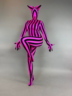 This Stripe Jumpsuit cat costume is the purrr-fect exotic dance wear for when you want to be the life of the festival fashion-ista. Whether taking the stage or making a statement in the crowd, this elegant and mesmerizing creature costume will leave your audience spellbound! Stripe Kitty Cat.Fantasy creature for woman , or man,zentai fashion, exotic dance wear, contortionist costume What included ?HeadpieceCatsuitGlovesSocks High quality ,4 ways stretch Lycra fabric,zipper on the back. Foam ears Fitted Rave Unitard For Cosplay, High Stretch Unitard For Halloween Costume Party, Fitted Multicolor Costumes For Cosplay Events, Multicolor Fitted Costume For Cosplay, Fitted Rave Costumes For Festivals, High Stretch Bodysuit For Halloween Party, Fitted Rave Bodysuit For Costume Party, Fitted Halloween Festival Bodysuit, Fitted Bodysuit For Halloween Festival