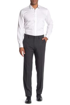 A modern straight fit dress pant that checks all of the boxes. Featuring a flex waistband with a hook and bar closure. The stretch allows you to look and feel your best all day..Single pleat.Zip fly with hook-and-bar closure.Micro check patterned.Two front slant pockets.Two back besom pockets with button closure.Hemmed.85% polyester, 15% recycled polyester.Machine wash cold.Imported.Model stats: 6'1' height, 32' waist. Model is wearing size 32x32..Item #6384144 Fitted Straight Dress Pants With Welt Pockets, Fitted Straight Work Pants For Business Casual, Fitted Straight Dress Pants For Business Casual, Business Dress Pants With Welt Pockets And Straight Fit, Business Straight Dress Pants With Welt Pockets, Straight Dress Pants With Welt Pockets For Business, Straight Business Dress Pants, Tailored Straight Dress Pants For Business Casual, Tailored Straight Dress Pants For Formal Occasions