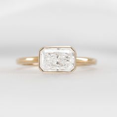 Shown in 1.75 Carat * The Nova Bezel East West Diamond Ring | Lisa Robin#shape_radiant Bezel Diamond Engagement Ring, Engagement Ring Style Guide, Vintage Style Wedding Rings, Byzantine Jewelry, Diamond Alternative Engagement Ring, Dream Rings, Bezel Set Engagement Ring, Timeless Engagement Ring, Custom Wedding Rings