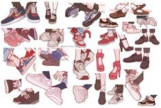 many pairs of shoes with different colors and sizes