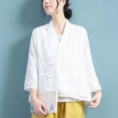 6 Casual Spring Blouse With Stand Collar, Spring Top With Stand Collar, Spring Cardigan With Pockets And Stand Collar, Casual White Blouse With Stand Collar, Summer Cotton Long Sleeve Blazer, Summer Cotton Blazer With Long Sleeves, Spring Blazer With Pockets And Stand Collar, Spring Blazer With Stand Collar And Pockets, Summer Cotton Outerwear With Stand Collar