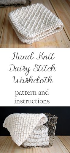 the hand knit baby stitch washcloth pattern and instructions