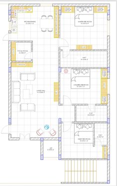 the floor plan for a two story house with an attached kitchen, living room and dining area