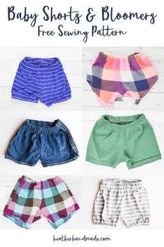 baby shorts and bloomies sewing pattern for babies