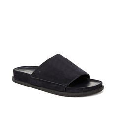 Vince-Del Rey Sandal - Men's Highlight a casual fit with the Del Rey slide sandal from Vince. The classic look made of suede promises a comfortable fit with its molded footbed. Casual Suede Slides With Suede Lining, Classic Suede Slides With Removable Insole, Suede Slides With Leather Footbed, Suede Slides With Cushioned Footbed, Casual Open Toe Slides With Suede Lining, Mens Highlights, Casual Fit, Mens Sandals, Casual Fits