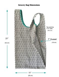 the measurements for a grocery bag