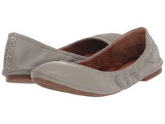 Lucky Brand Emmie - Women's Flat Shoes : Light Seagrass : The Lucky Brand Emmie flat is feminine and versatile with an easy slip-on design, elasticized topline, and a plain rounded toe. Available in leather or fabric upper finishes. Breathable man-made lining. Lightly padded footbed provides long-lasting comfort. Flexible rubber outsole. Imported. Please note: some soles may have a clover detail. Measurements: Heel Height: 1 4 in Weight: 4 oz Product measurements were taken using size 8, width M Women's Flat Shoes, Flat Shoes, Womens Flats, Product Reviews, Flat Shoes Women, Lucky Brand, Shoes Flats, Heel Height, Loafers