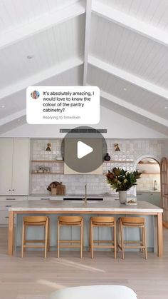 an open kitchen with white walls and wooden flooring is featured in the video titled, it's absolutely amazing