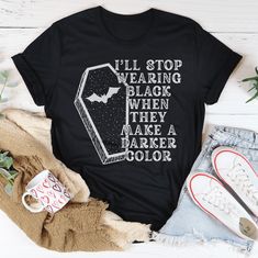 🎉 Embrace the dark side of fashion this Halloween! 🎃✨ Why stop at black when you can rock a tee that’s even darker? Let’s celebrate the spooky season in style! 🖤👻 #HalloweenFashion #DarkStyle #FashionLover #SpookySeason #OOTD #InstaFashion #TrendyTees #GothicVibes #FallFashion #StyleInspo
 Shop Now https://www.alluforu.com/product-page/i-ll-stop-wearing-black-when-they-make-a-darker-color-halloween-tee Sassy Tee, Faith Tees, Fall Tee, Love Me Like, Mom Tees, Halloween Tees, Christmas Tees, Spirit Halloween, Printed Tees