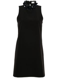 black crepe texture sequin embellishment bead embellishment mock neck rear concealed button fastening sleeveless column silhouette straight hem unlined Bead Embellishment, Sequin Embellishment, Black Outfits, Column Dress, Clothing Ideas, Cocktail Dress Party, Mock Neck, A R, Sequin