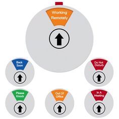 the four stages of working remotely are shown in red, blue, green and orange