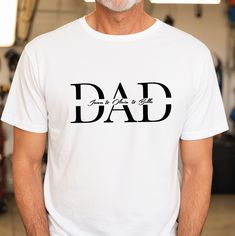 "Custom Dad Shirt,, Happy Fathers Day, Fathers Day Gift, Gift for Best Dad, Number One Dad, Daddy Shirt, Best Dad Shirt ---How To Order --- 1-) Please, check and review all photos 2-) Choose your t-shirt size and color 3-) Write your design color and year in personalization box 4-) Click add to cart. You can go back to add more product 5-)Click \"Proceed to check out\" 6-)When you check out, you can add a note to seller for any request SIZE AND COLORS: For sizing details and color options, pleas Dad Shirts Father's Day, Father Shirt Ideas, Father’s Day T-shirt Design, Father Day Shirt Ideas, Dad Shirts Vinyl, Dad Shirt Ideas, Fathers Day T Shirt, Best Dad Shirt, Dad Tshirt