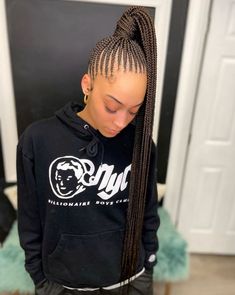 Hairstyles For Really Short Hair Black Women, Kiki Hairstyles, Girlhood Painting, Braided Up Ponytail Hairstyles, Braided Ponytail Hairstyles Feed In, Trendy Cornrow Hairstyles, Feedin Ponytail Braids, Braided Up Ponytail, High Ponytail Cornrows