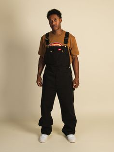 What's not to love about a good pair of overalls? The Dickies Duck & Rinsed Denim Overalls are sturdy, comfortable and built to last through anything. Weather you use them for work or for a workwear look, these classic overalls with have your back.These overalls feature:- Dickies patch on front and back- Cross-over high-back styling and adjustable shoulder straps- Zipper fly and hammer loop- Double tool pocket with side and back pockets- Black100% Cotton Overalls Outfit Men Street Styles, Men�’s Overalls Outfit, Dungarees Outfit Men, Dickies Overalls Outfit, Men Overalls Outfits, Overalls Outfit Men, Dickies Outfits Men, Workwear Fashion Men, Jean Overall Outfits