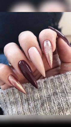 Acrylic Nails Fall, Christmas Acrylic Nails, Stiletto Nail Art, Nails Winter, Fall Acrylic Nails, Christmas Nails Acrylic, Nails Fall