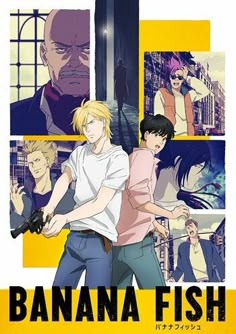 the poster for banana fish, featuring two young men