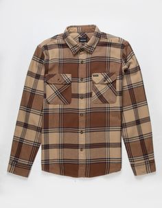 Brixton Bowery Flannel. This Classic, Two-Pocket Flannel Looks And Feels Like A Favorite Shirt From Day One. Designed With Signature Vintage-Inspired Plaids And A Proprietary, Anti-Scratch Vegan Wool Tri-Blend. Ideal For Layering Over A Tee For Added Warmth Or Wearing On Its Own For Dinner Dates. Clean Finished Seams For A Polished Look. Chest Pocket With Woven Label. Softener Wash. Standard Fit With A Curved Hem. 60% Cotton 23% Polyester, 17% Acrylic. Machine Wash. Imported. Flannel Workwear Tops With Pockets, Collared Flannel Shirt With Pockets, Classic Brown Flannel Shirt With Pockets, Flannel Work Shirt With Pockets, Brown Button-up Flannel Shirt With Pockets, Brown Cotton Flannel Shirt With Pockets, Flannel Looks, Dinner Dates, Mens Flannel