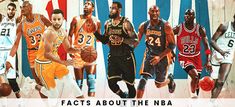 an image of basketball players with the words, fact about the nba in front of them