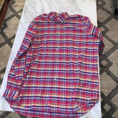 Brand New Without Tags Never Worn Ralph Lauren Red Collared Shirt, Red Ralph Lauren Collared Shirt, Red Collared Ralph Lauren Shirt, Ralph Lauren Red Button-up Top, Red Button-up Ralph Lauren Top, Classic Multicolor Button-up Shirt, Ralph Lauren Preppy Button-up Shirt, Ralph Lauren Plaid Button-up Shirt, Preppy Ralph Lauren Button-up Shirt