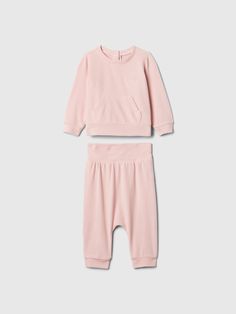 Baby Softspun Two-Piece Sweat Set | Gap Joggers Outfit, Sweat Set, Brand Collaboration, Knit Pullover, Work Life, Inspiration Style, Outfit Set, The Gap, Knitted Pullover