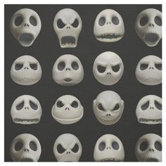 many different types of skulls with faces