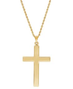 in stock Classic Yellow Gold Custom Necklace, 14k Yellow Gold Cross Pendant Jewelry, Luxury Tarnish Resistant Cross Pendant Jewelry, Luxury Tarnish-resistant Cross Pendant Jewelry, Luxury Custom Yellow Gold Necklace With Polished Finish, Luxury Formal Cross Pendant Necklace, Classic Hallmarked 14k Gold Custom Necklace, Tarnish Resistant Yellow Gold Cross Pendant Jewelry, Yellow Gold Cross Pendant Fine Jewelry