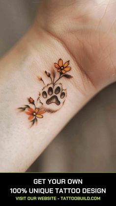 Paw And Flower Tattoo, Cat Paw Tattoo Ideas, Cat Paw Tattoo, Paw Tattoo Ideas, Windmill Tattoo, Cat Lover Tattoo, Cat Paw Tattoos, Black Cat Tattoos, Paw Tattoo