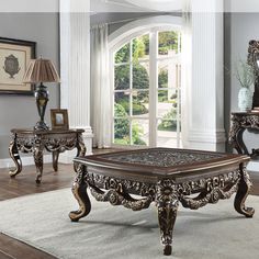 a living room filled with furniture next to a large white rug on top of a hard wood floor