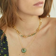 Featuring vibrant gemstones and an 18k gold-filled toggle, the Gemstone Toggle Necklace is a fusion of color and contemporary design. It's perfect for adding a bold yet elegant touch to any ensemble. Green Pendant Necklace, Gold Lariat Necklace, Green Pendants, Necklace Stone, Toggle Necklace, Italian Jewelry, Travel Jewelry Case, Ethical Jewelry, Green Necklace