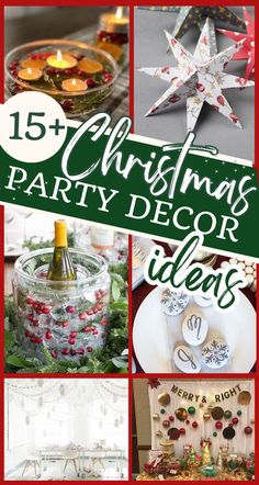 Holiday Office Party Decorations, Farmhouse Christmas Party Decor, Christmas Eve Party Decorations, Christmas Decorating Party Ideas, Christmas Dinner Party Ideas Decor, Company Christmas Party Decorations, Christmas Party Decor Ideas, Christmas Party Table Decor, Ladies Christmas Party