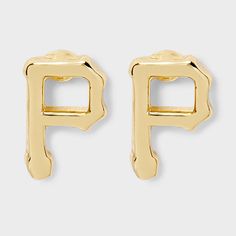 Elevate your game day style with the Bijoux Sport by Luv Aj MLB Logo Stud Earrings. Regardless of which team you’re rooting for, we’ve got the perfect pieces to help you show off your team spirit. These earrings features a sleek stud crafted from high-quality gold-plated brass, ensuring durability and a polished metal finish. The studs are adorned with an eye-catching logo charm of your favorite MLB team. High quality but also affordable, these pieces are built to endure much more than a nine-in Pirates Gold, Mlb Logos, Luv Aj, Mlb Teams, Pittsburgh Pirates, Team Spirit, Game Day, Pittsburgh, Mlb