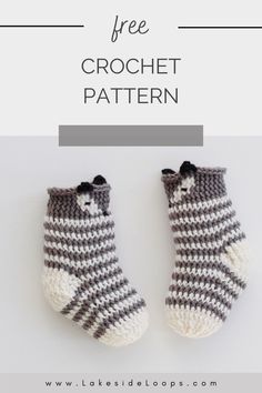 two crochet baby booties with text overlay that says free crochet pattern