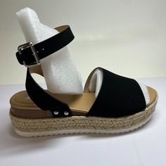 Nwt Size 8 Soda Espadrille Sandals Black Tan Tie Up Espadrilles, Brown Espadrilles, Leopard Espadrilles, Platform Espadrille Sandals, Soda Shoes, Women's Espadrilles, Sandals Platform, Black Riding Boots, Strap Sandals Women