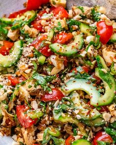 Crispy Brown Rice Chicken Salad