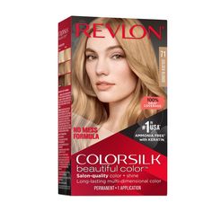 Packaging may vary No mess, non-drip formula for easy to use at-home color application. ColorSilk Beautiful Color™ is the #1 hair color in the USA*. The ammonia-free hair color delivers 100% gray coverage and salon-quality color and shine. Achieve rich, long lasting hair color at home! Hair is left silky, shiny, healthy and in better condition than before you colored it after each box. Revlon’s 3D Color Gel Technology™ delivers natural looking, multi-tonal color from root to tip providing defini Beautiful Hair Dye, Long Lasting Hair Color, Ammonia Free Hair Color, How To Dye Hair At Home, Medium Ash Blonde, Revlon Colorsilk, Revlon Color, 3d Color, Hair Color Formulas