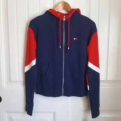 Tommy Hilfiger Nwt Retro Full Zip Hoodie. Navy Hoodie With Red And White Color Block. Full Zip, Silver Tone Zipper. Kango Pockets. New With Tags. Xs Pit To Pit 19" Shoulder To Hem 22.5" Sleeve 26.5" Tommy Hilfiger Fall Sweatshirt With Drawstring Hood, Tommy Hilfiger Hoodie For Winter Streetwear, Tommy Hilfiger Winter Hoodie For Streetwear, Casual Winter Hoodie By Tommy Hilfiger, Tommy Hilfiger Winter Hoodie, Tommy Hilfiger Casual Winter Hoodie, Tommy Hilfiger Winter Casual Hoodie, Casual Tommy Hilfiger Winter Hoodie, Tommy Hilfiger Fall Hoodie